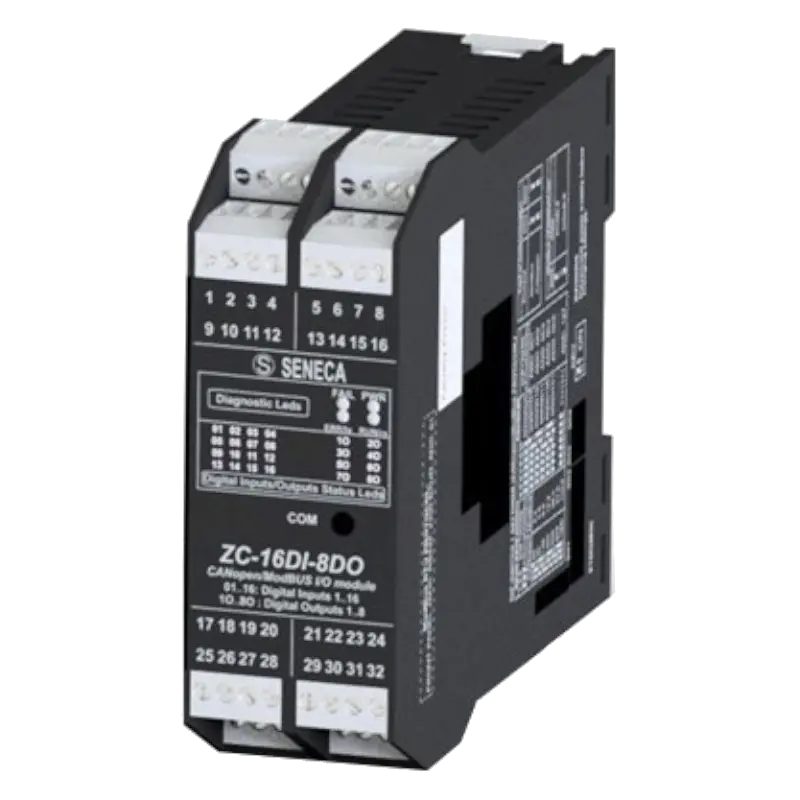 ModBUS RS485 module with 16 inputs - 8 digital outputs 
