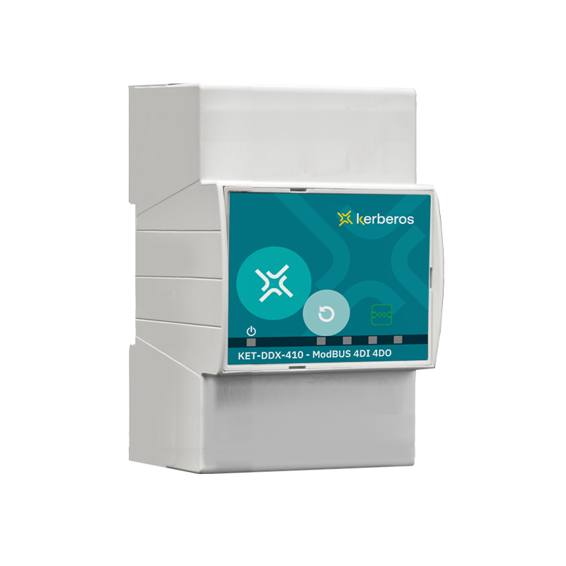 ModBUS multifunction I/O module with 4 digital inputs and 4 relay outputs