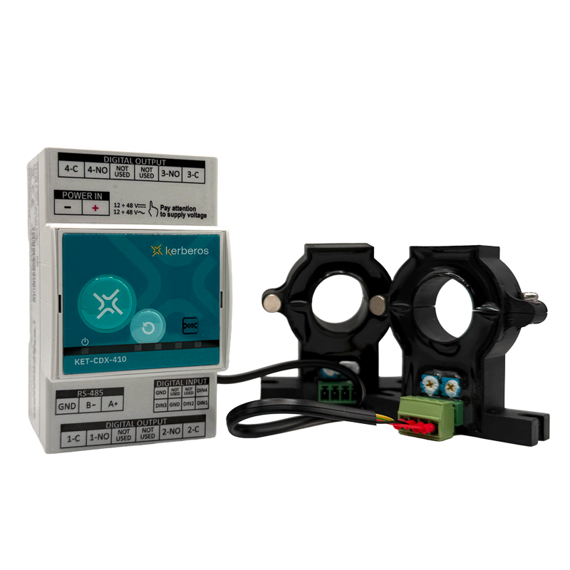 2-channel DC Modbus meter with 4 relays for load shedding and signaling and 4 digital inputs